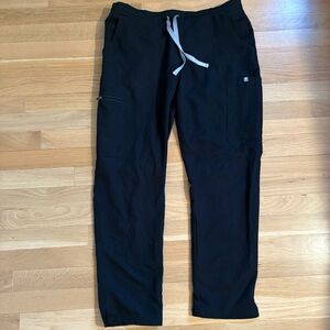 Figs Women's Black Scrub Pants with Drawstring